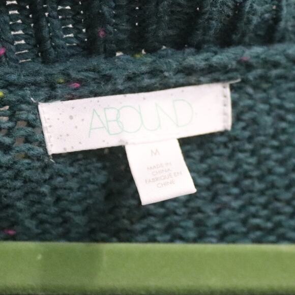 Abound Green Flecked Weekend V-Neck Pullover Sweater Sz M - Picture 5 of 12